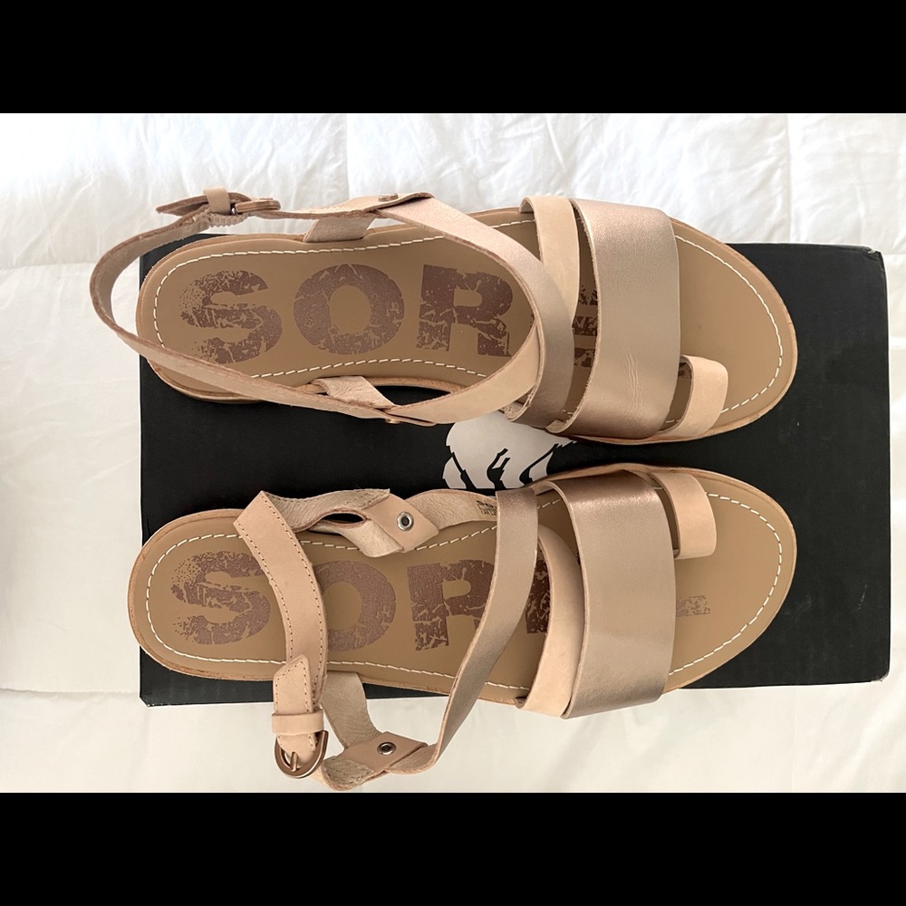 Sorel sandals.